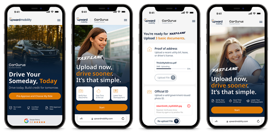 Upward Mobility wireframes