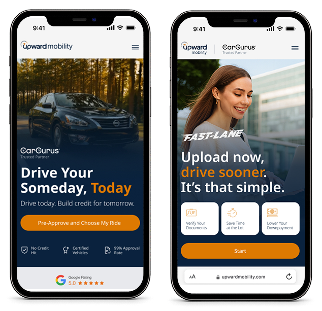 Upward Mobility mobile screens